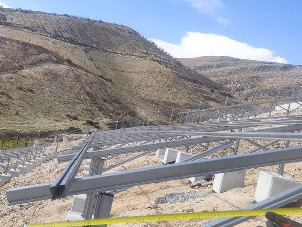 Structures going up on the hillside