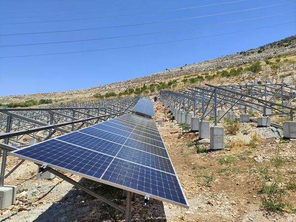 Panel row on the hillside