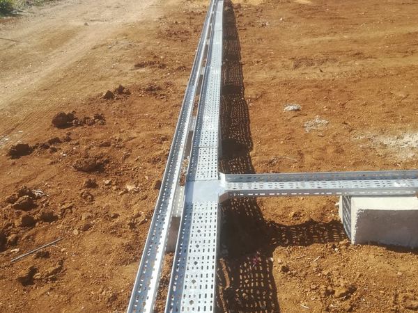 Cable tray laid towards the pump house