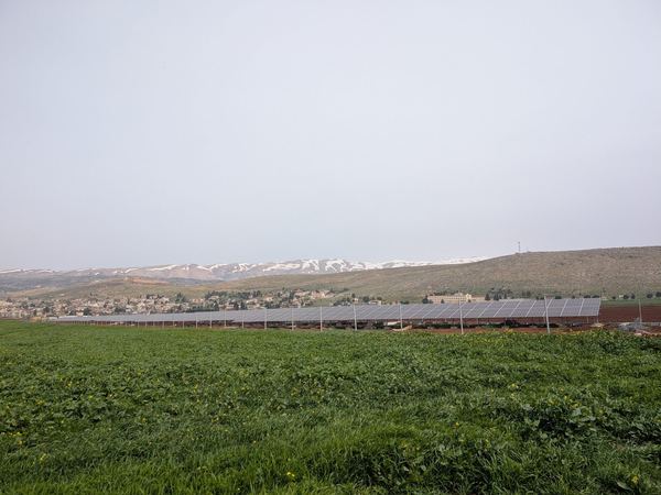 The finished array seen across the fields
