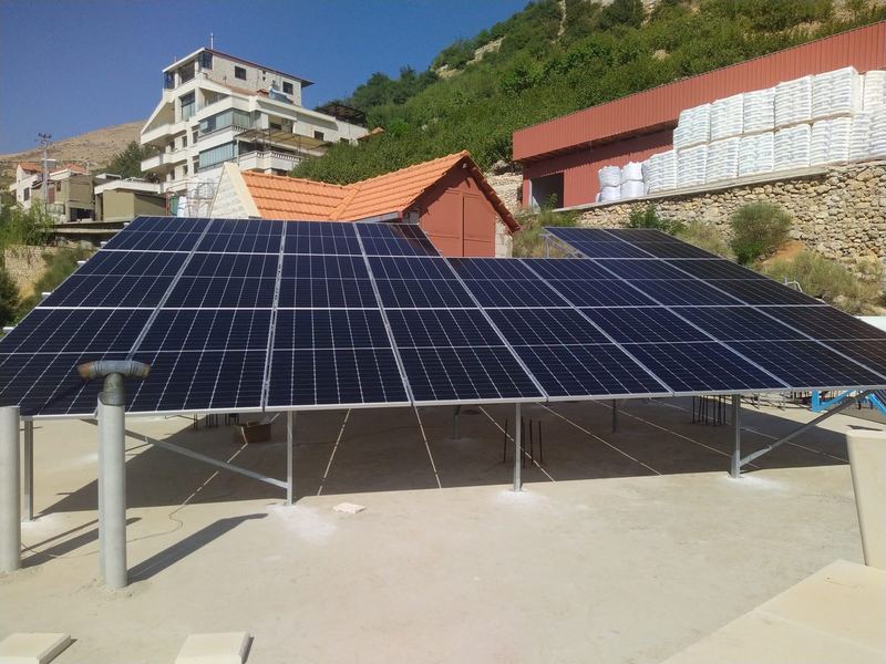Raised array on the flat roof