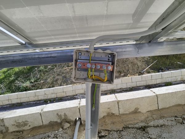 Junction box under the array
