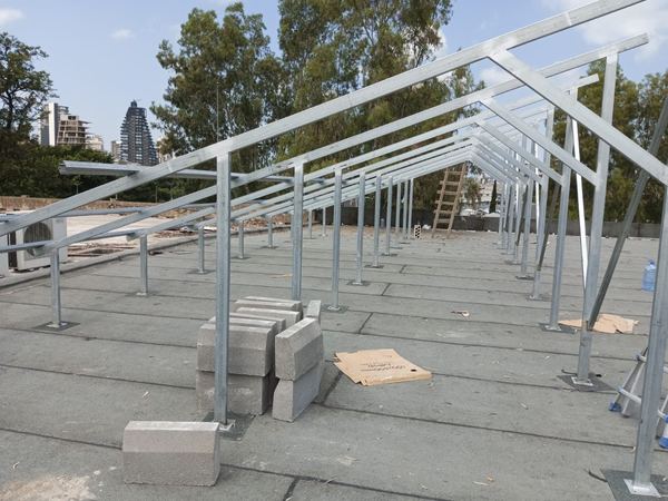 Elevated frames on the rooftop
