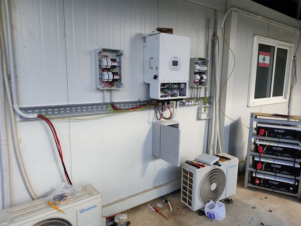 Inverter and protection boxes in the prefab room