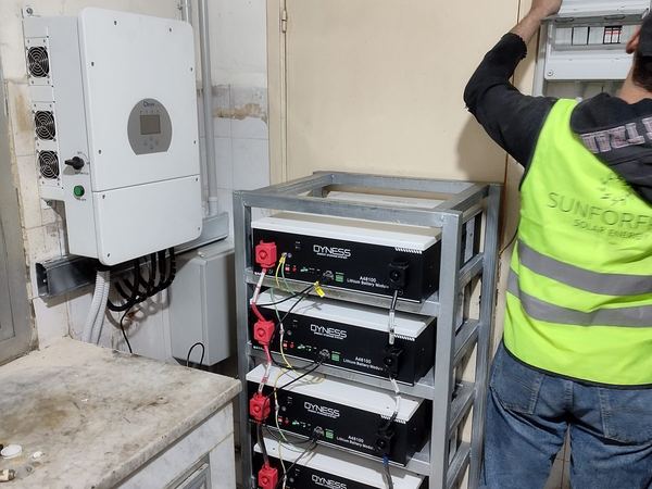 Connecting the battery rack