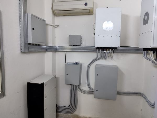 Inverter and boxes on rails